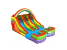 Perfect for Kingwood parties, this 12ft rainbow kids water slide rental in Houston features wet or dry functionality with dual