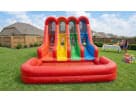 3 Lane Rainbow Wet/Dry Slide rental in Houston with four racing lanes—perfect for Conroe birthday parties and competitive summer