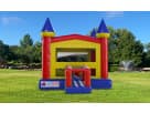 Castle moonwalk rental in Houston with 13x13 jumping arena, perfect for Sugar Land birthday parties.