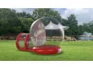 Inflatable snow globe renta con luces navideñas disponible en Austin — perfecto para eventos festivos en Pflugerville.