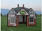 Inflatable Pub rental in Houston with brick-and-chimney design — perfect for college parties and Pearland events.