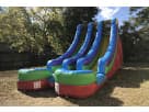 Tobogán acuático de 18ft en renta en Austin con doble resbaladero, ideal para fiestas en Round Rock.
