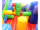 Retro Radical obstacle course with rockwall slide available for rental in Houston—perfect for Sugar Land birthday parties