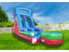 Barbie Retro wet and dry water slide rental in Houston with 15-foot slide and splash pool, ideal for backyard birthday parties