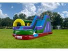 Perfect for Houston summer parties, this 34ft retro water slide rental features a colorful combo design ideal for Katy backyard