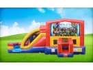 Roblox 3in1 obstacle course rental in Houston with wet and dry play options, ideal for Sugar Land birthday parties.