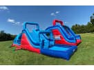 Perfect for Pflugerville events, this 140ft obstacle course rental in Austin features dual slides and climbing challenges