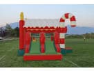 Christmas candy cane bounce house with dual slides rental for Dallas kids' parties, ideal for Grand Prairie events.