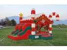 Renta de Christmas Candy Cane Bounce House con toboganes duales ideal para fiestas en Dallas y Garland.
