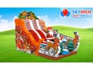 Santa Claus 20ft dual lane dry slide rental in Austin, ideal for Pflugerville holiday parties.