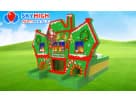 Christmas Holiday Maze inflatable bounce house rental in Austin with gingerbread design, ideal for Kyle holiday parties