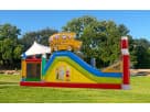 School Bus obstacle course rental in Dallas with slide — ideal for Lewisville birthday parties