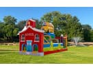 Perfect for Cedar Park birthday parties, this school-themed obstacle course rental in Austin features a schoolhouse, bus section