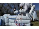 Tobogán de oso polar en renta en Houston con doble carril, ideal para fiestas en Katy.