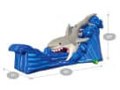 Perfect for Houston birthday parties, the Gone Fish'n shark water slide rental features a wet-and-dry 35-foot slide