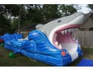 Tobogán acuático inflable de tiburón de 30 pies en renta en Houston, ideal para fiestas refrescantes en Pearland con entrada