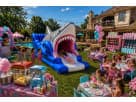 Shark Slip and Slide Water Slide Rentals Backyard Party