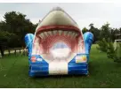 30-foot shark slip and slide rental in Austin with open-mouth entrance, ideal for Pflugerville summer parties and backyard events.