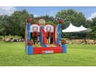Shooting Stars Basketball Shootout bounce house rental in Houston with dual slides and hoop games, ideal for Conroe parties.