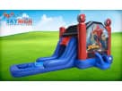 Spider-Man bounce house rental in Houston with wet or dry slide, ideal for Kingwood parties.