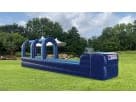 Tobogán acuático azul de 31 pies en renta en Austin, ideal para fiestas refrescantes en Buda.