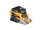 Yellow construction-themed skid loader bounce house rental in Dallas with huge jumping area, ideal for kids' construction