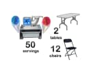 Perfect for Georgetown events, this snow cone machine rental in Austin includes 2 tables and 12 chairs for complete party setup.