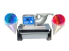 Snow cone machine rental in Austin with blue control panel and silver dispenser, perfect for summer parties in Round Rock.