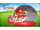 Inflatable Christmas snow globe rental with lights available in Austin, perfect for holiday parties in Kyle and surrounding areas.