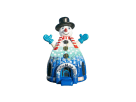Snowman bounce house rental en Houston con gorro y bufanda roja, ideal para fiestas navideñas en Katy.