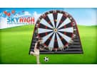 Soccer Darts inflatable game rental in Austin with Velcro target, perfect for Georgetown birthday parties and outdoor events.