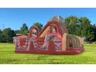 Military-themed obstacle course rental in Austin with rock wall and slides, ideal for large events in Round Rock.
