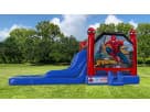Spider-Man bounce house rental in Houston with wet or dry slide, ideal for Spring birthday parties.