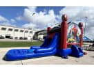 Perfect for The Woodlands parties, this Spider-Man bounce house rental in Houston features a wet or dry slide with climbing wall