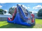 Spider-Man 50ft water slide rental in Houston — thrilling wet/dry obstacle course perfect for Kingwood birthday parties