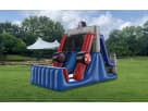 50ft Spider-Man water slide rental in Houston with dual red slides, perfect for Katy birthday parties and events