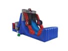 Perfect for Pearland birthday parties, this 50ft Spider-Man water slide rental in Houston features a thrilling dual-slide course