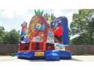Perfect for Pearland parties, this SpongeBob 5-in-1 bounce house rental in Houston holds up to 8 kids with dual slides