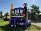 14x14 sports bounce house rental in Dallas with soccer design, ideal for Irving birthday parties and youth events.