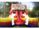 Strawberry Shortcake wet and dry slide rental in Austin — 16ft inflatable with dual slides, perfect for Buda backyard parties.
