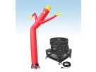 Red air dancer tube man rental in Dallas with waving arms and heavy-duty blower fan for Fort Worth events.