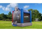 Star Wars bounce house rental in a Houston park, with blue and red design, perfect for outdoor parties in Pearland