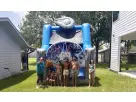 50ft Star Wars obstacle course rental in Houston with climbing, pop-up obstacles, and wet/dry slide—perfect for Cypress birthday