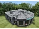Star Wars Millennium Falcon bounce house rental in Austin with officially licensed cockpit design, ideal for Pflugerville parties.