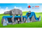 Star Wars obstacle course rental in Dallas with 50ft wet or dry slide, perfect for Arlington birthday parties.