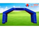 Bright blue inflatable race arch rental in Austin marks the perfect start and finish, ideal for San Marcos parties.