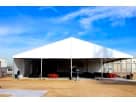 Large white frame tent rental in Houston with black interior panels, ideal for Pearland parties and outdoor events.