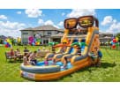 Tropical dual lane water slide rental in Houston with splash pool — ideal for League City summer parties.