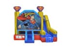 Perfect for Houston birthday parties, this Superman 6-in-1 combo rental features a wet or dry slide with bounce house