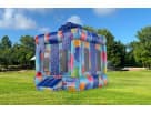 Perfect for Pflugerville birthday parties, this colorful gift box bounce house rental in Austin features a spacious 13x13ft